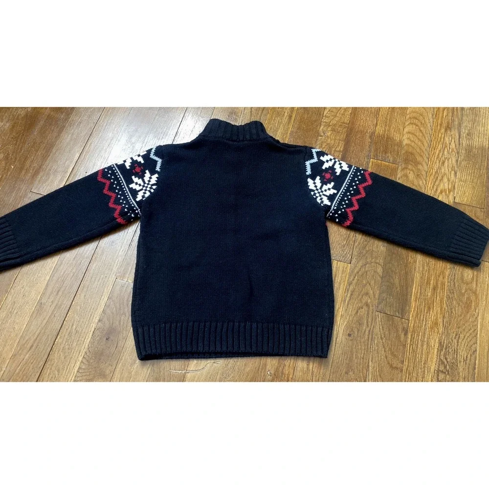 Gymboree Boys Sweater 4T Holiday Fair Isle Nordic Snowflake Pattern 1/4 Zip